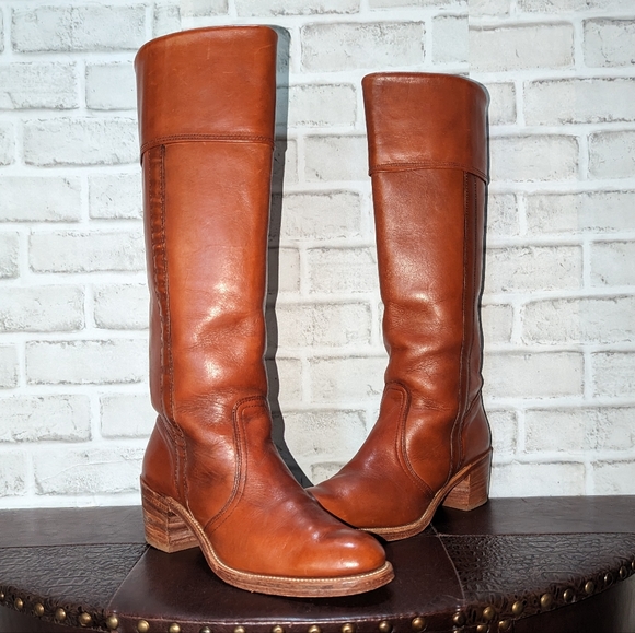 FRYE True Vintage Campus Tall Cuff Brown Boot size 9.5 - Picture 14 of 14